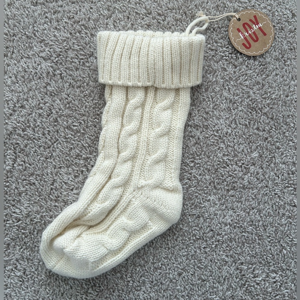 Cream Cable Knit Stocking